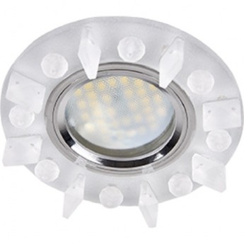 Светильник ECOLA MR16 DL1661 GU5.3 Glass Стекло Круг с квадратными матовыми стразами 42x95 Светильник ECOLA MR16 DL1661 GU5.3 Glass Стекло Круг с квадратными матовыми стразами 42x95